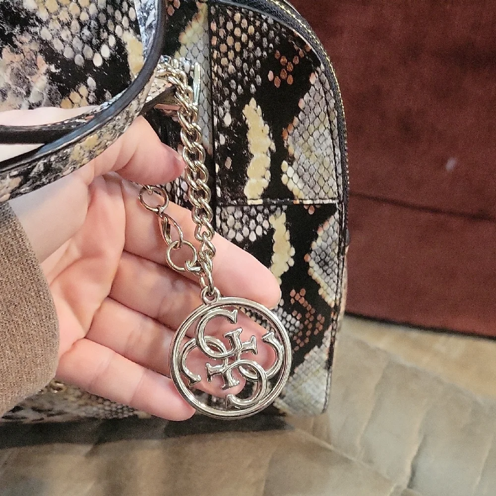 GUESS Multicolor Snake Print Satchel and Wallet - Picture 6 of 12